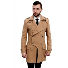 Palton barbati smart casual camel B110