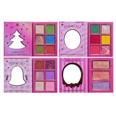 Set 4 Palete de Machiaj, KEVIN &amp;amp; COCO, Christmas Jingle, 21 culori, 27.3 x 20.8 x 2.4 cm foto