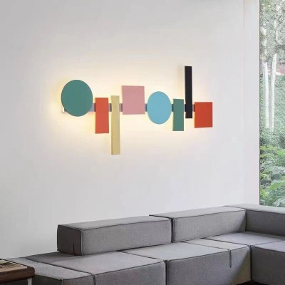 Aplica LED 108CM 76W, forme geometrice, lumina rece/calda/neutra foto