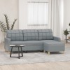 VidaXL Canapea cu 3 locuri și taburet, gri deschis, 180 cm, textil
