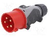 Conector alimentare AC, IEC 60309, IP44, 32A, 400V AC, 5 pini, PCE - 0253-6TT
