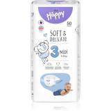 BELLA Baby Happy Soft&amp;Delicate Size 3 MIdi scutece de unică folosință 5-9 kg 50 buc