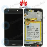 Huawei Y6 II (CAM-L21) Capac frontal modul display + LCD + digitizer + baterie negru 02350VUG 02350XME