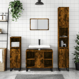 Dulap pentru baie, stejar fumuriu, 80x33x60 cm, lemn compozit GartenMobel Dekor, vidaXL