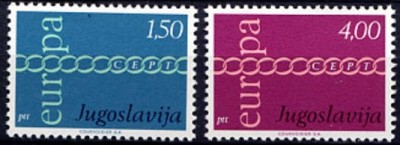 B1837 - Iugoslavia 1971 - Europa-cept 2v. neuzat,perfecta stare foto