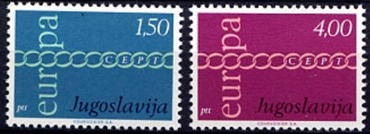 B1837 - Iugoslavia 1971 - Europa-cept 2v. neuzat,perfecta stare