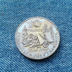1g - 10 Francs 1985 Franta / Victor Hugo / moneda comemorativa foto