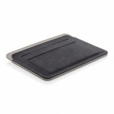 Portcard subtire securizat RFID, XD by AleXer, QC, pu, negru, 3x85x115 mm, breloc inclus din piele ecologica si metal foto