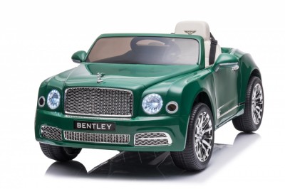 Masinuta electrica pentru copii Bentley Mulsanne 90W cu roti moi si scaun tapitat, verde foto