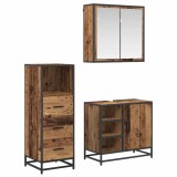 vidaXL Set de mobilier pentru baie 3 pcs Lemn vechi 65 x 33 x 60 cm 3402372