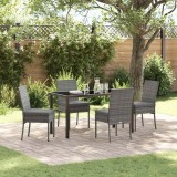 Cumpara ieftin Set de masă pentru grădină 5 pcs Gri Rattan poli