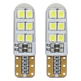 Bec de pozitie tip LED , silicon, T10 W2.1x9.5 W5W, 12V , 12 SMD 2835 , culoare alb , AMIO, set 2 buc AutoDrive ProParts