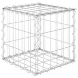 Gabion cub strat inaltat, 30 x 30 x 30 cm, sarma de otel, DKD Home Decor