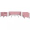 vidaXL Set canapele Chesterfield cu perne rulou, 3 piese, roz, catifea 3209284