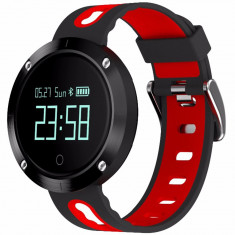 Smartwatch Monitorizare Tensiune, Display Oled 0.95&amp;quot;, BLE 4.0, Pedometru, IP68, Rosu Negru foto