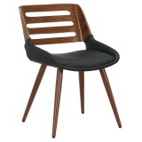 Cumpara ieftin Scaun Brody negru piele ecologica - picior de culoarea nuc