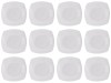 Set farfurii 12 piese, Servit Fructe Patrate, Albe, Portelan, diametru 18x18 cm