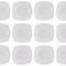 Set farfurii 12 piese, Servit Fructe Patrate, Albe, Portelan, diametru 18x18 cm