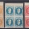 ROMANIA 1864 LP 14 ALEXANDRU IOAN CUZA (NEEMISE) BLOCURI DE 4 TIMBRE MNH