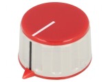 Buton rotativ cu indicator ABS &Oslash;6mm, gri-roșu, dimensiuni 36,7x21,8mm