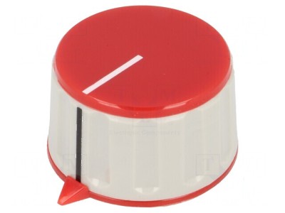 Buton rotativ cu indicator ABS &amp;Oslash;6mm, gri-roșu, dimensiuni 36,7x21,8mm foto