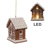 Cumpara ieftin Casuta Turta Dulce polirasina maro alba cu led 8x6x10 cm