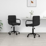 VidaXL Scaune de bucătărie pivotante, 2 buc., negru, catifea
