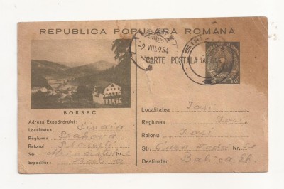 RF24 -Carte Postala- Borsec, circulata Sinaia - Iasi 1954 foto