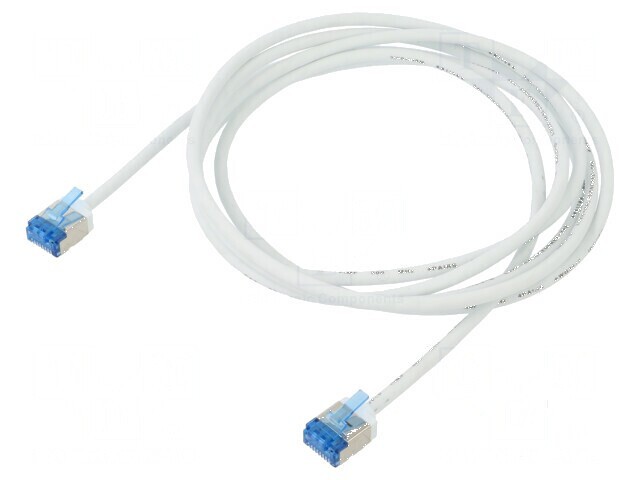 Patch cord U/FTP 6a 2m LSZH alb 32AWG placare aurit