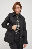 Barbour geaca femei, culoarea negru, de tranzitie