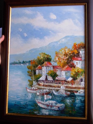 &amp;quot;Peisaj din Grecia&amp;quot;, ulei/panza, tablou autentic de Ilie Ionascu foto