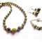 set colier ,bratara reglabila si cercei cu jasp olive41429
