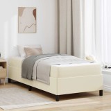 VidaXL Cadru de pat cu saltea Crem 100 x 200 cm Piele artificială