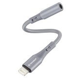 Adaptor audio premium, Lightning la Jack Asteroid GSM SoundFleX AC2, gri