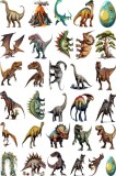 Cumpara ieftin Sticker decorativ Dinozauri, Waterproof 90x60 cm, 1305STK-1