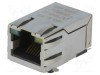 Conector RJ45 ecranat cu diodă LED aurit SMT PULSE, soclu PIN 8