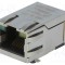 Conector RJ45 ecranat cu diodă LED aurit SMT PULSE, soclu PIN 8