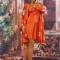 F833RR-19 Set 2 piese lenjerie tip pijama din material satinat cu print floral