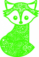 Sticker decorativ, Mandala, Vulpe, Verde, 85 cm, 7354ST-1 foto
