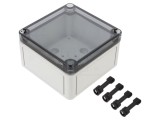 Carcasă universală din policarbonat, IP66, transparentă, 110x110x66 mm