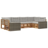 vidaXL Set de canapele de exterior 6 pcs Natural și gri deschis 3383789