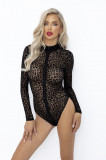 Body Transparent Leopard S, Noir Handmade