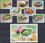 DB1 Fauna Marina Pesti Zair 1980 8 v. + SS MNH