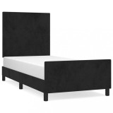 Cumpara ieftin Cadru de pat cu tablie, negru, 80x200 cm, catifea