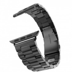 Curea metalica compatibila cu Apple Watch, 44mm, Negru