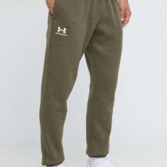 Under Armour pantaloni de trening culoarea verde, neted