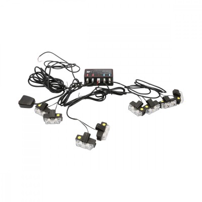 Set 8 stroboscoape cu 2 LED-uri, lumina galbena 12V Breckner Germany foto