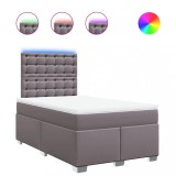 Cumpara ieftin Pat box spring cu saltea, gri, 120x200 cm, piele ecologica