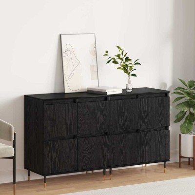Bufeturi 2 pcs Stejar negru 120 x 35 x 70 cm Lemn compozit foto