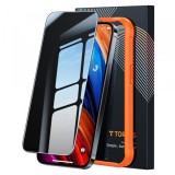 Folie de protectie Ecran Privacy Torras GlassGo Epic pentru Apple iPhone 15 Pro, Sticla Securizata, Full Glue